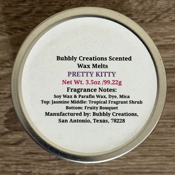 Bubbly Creations Scented Wax Melts “Pretty Kitty” - Picture 2 of 6